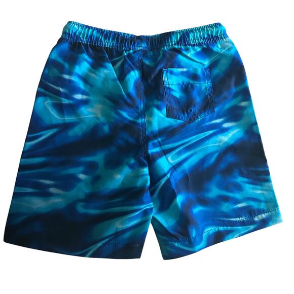 5/$25 Lands' End Boys Blue Swirl Drawstring Liner Swim Trunks S 6 7 NWOT - Picture 3 of 6